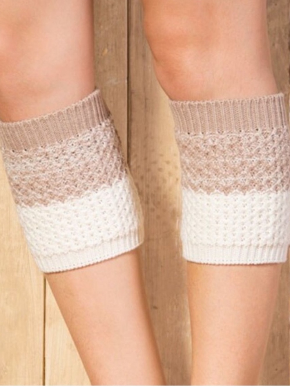 White cream crochet knit boot topper leg warmers one size